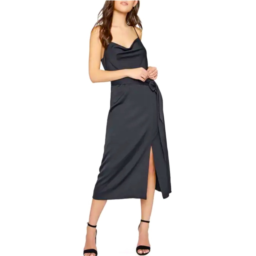 Lost + Wander Chase the Night Satin Midi Dress